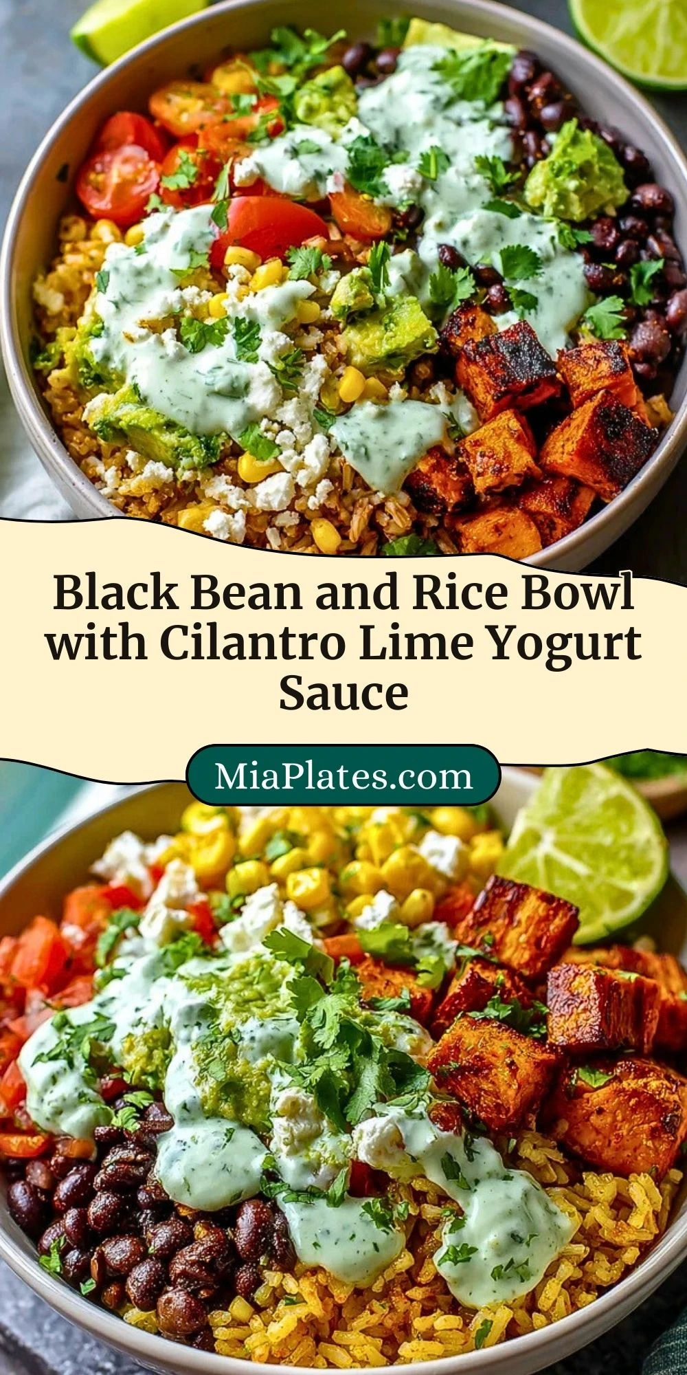 Black Bean and Rice Bowl with Cilantro Lime Yogurt Sauce (3)