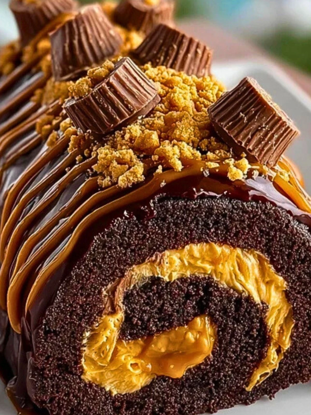 Peanut Butter Cup Chocolate Roll Cake (1)