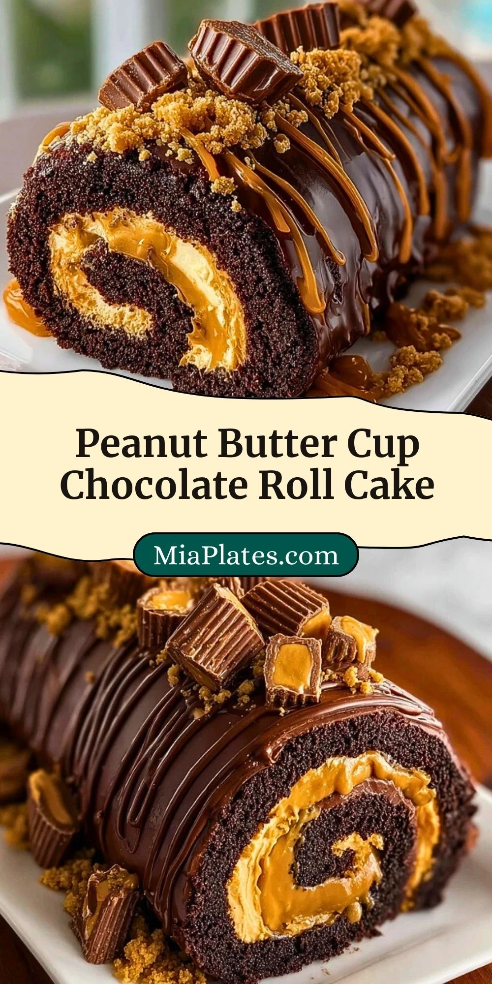 Peanut Butter Cup Chocolate Roll Cake (3)