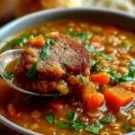 Slow Cooker Sausage Lentil Soup