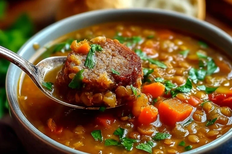 Slow Cooker Sausage Lentil Soup