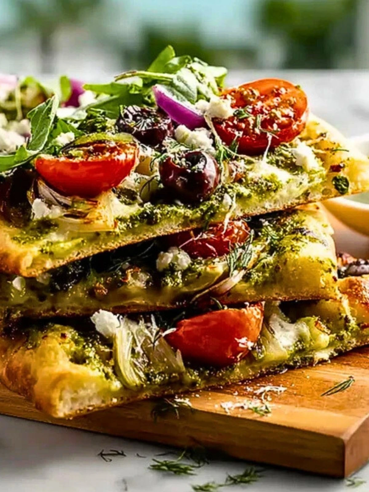 Pesto Mediterranean Flatbread Pizza (1)