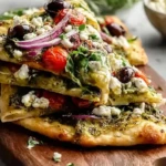 Pesto Mediterranean Flatbread Pizza