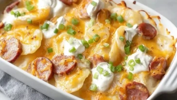 Easy Pierogi Casserole with Sausage
