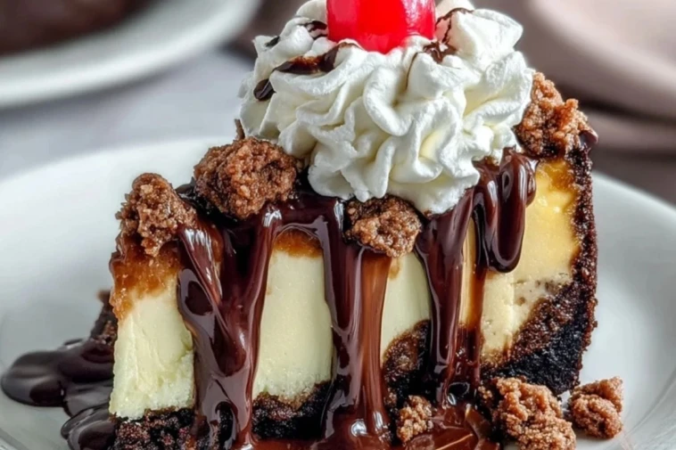 Hot Fudge Sundae Brownie Cheesecake