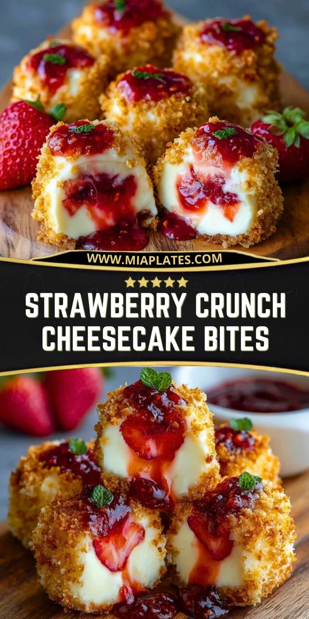 Strawberry crunch cheesecake bites (2)