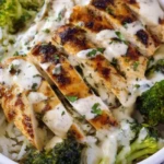 Creamy Garlic Chicken and Broccoli Bowls