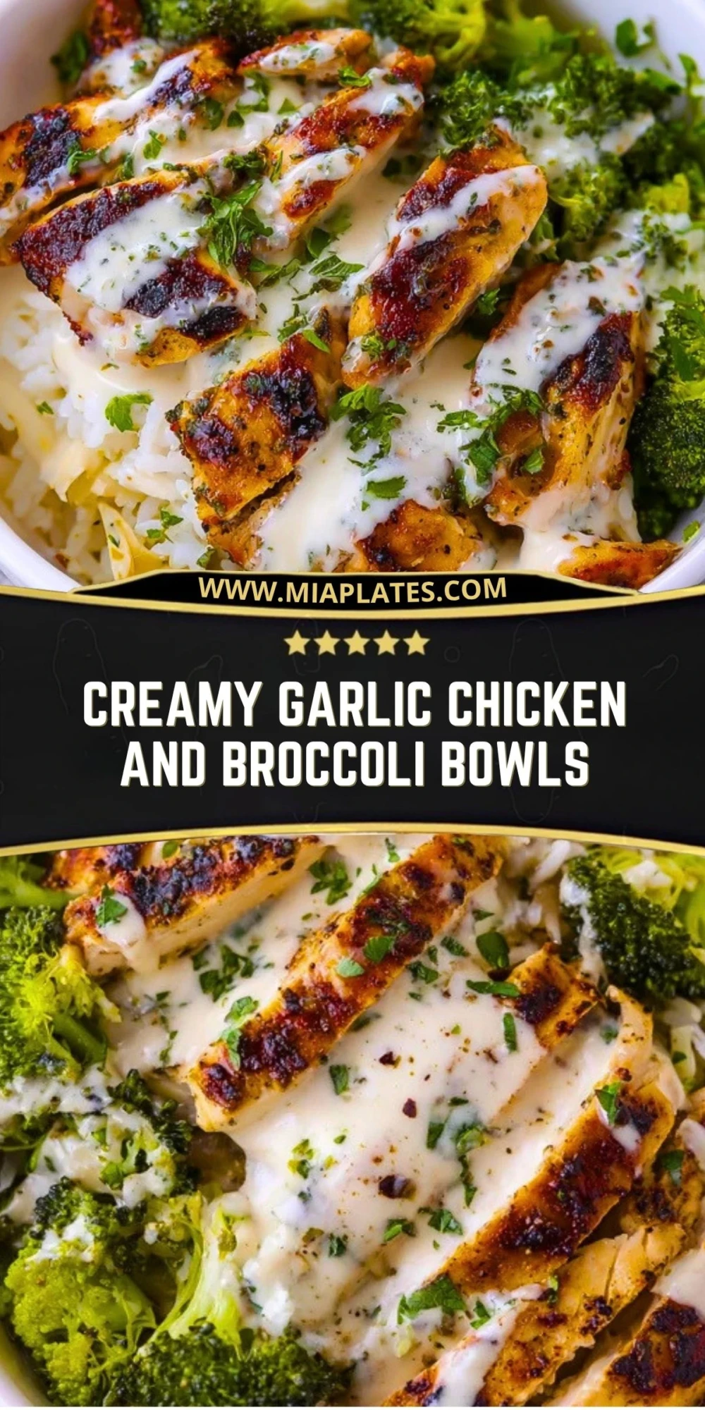 Creamy Garlic Chicken and Broccoli Bowls (2)