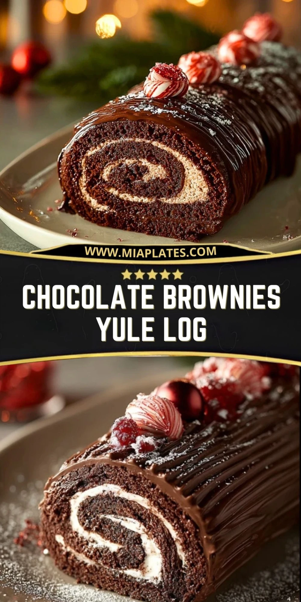 Chocolate Brownies Yule Log (4)