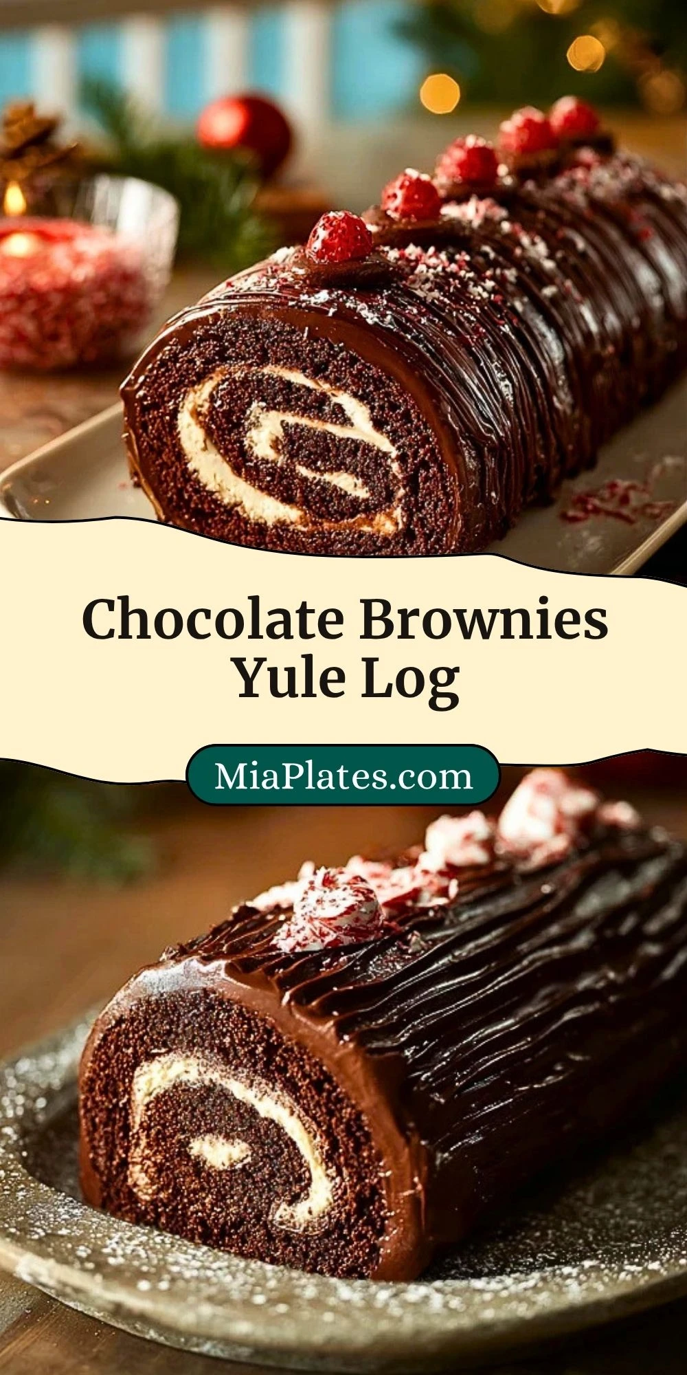 Chocolate Brownies Yule Log (5)