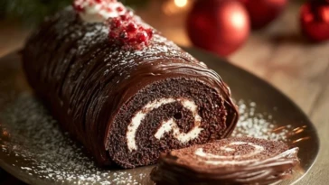 Chocolate Brownies Yule Log