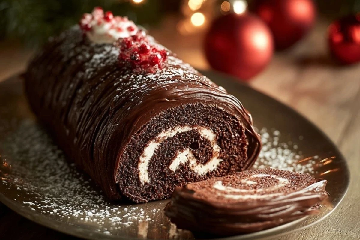 Chocolate Brownies Yule Log