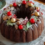 Chocolate Bundt Cake Christmas Wreath