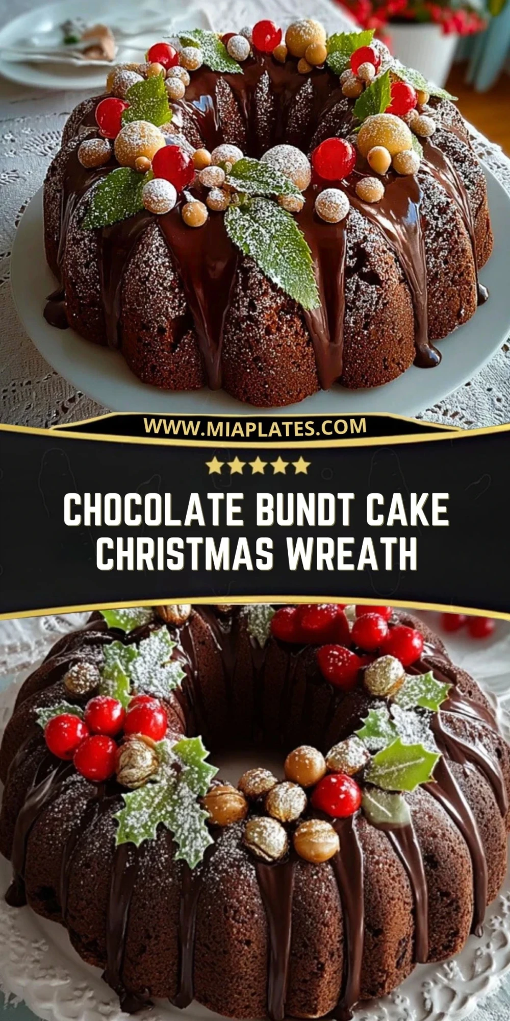 Chocolate Bundt Cake Christmas Wreath (2)