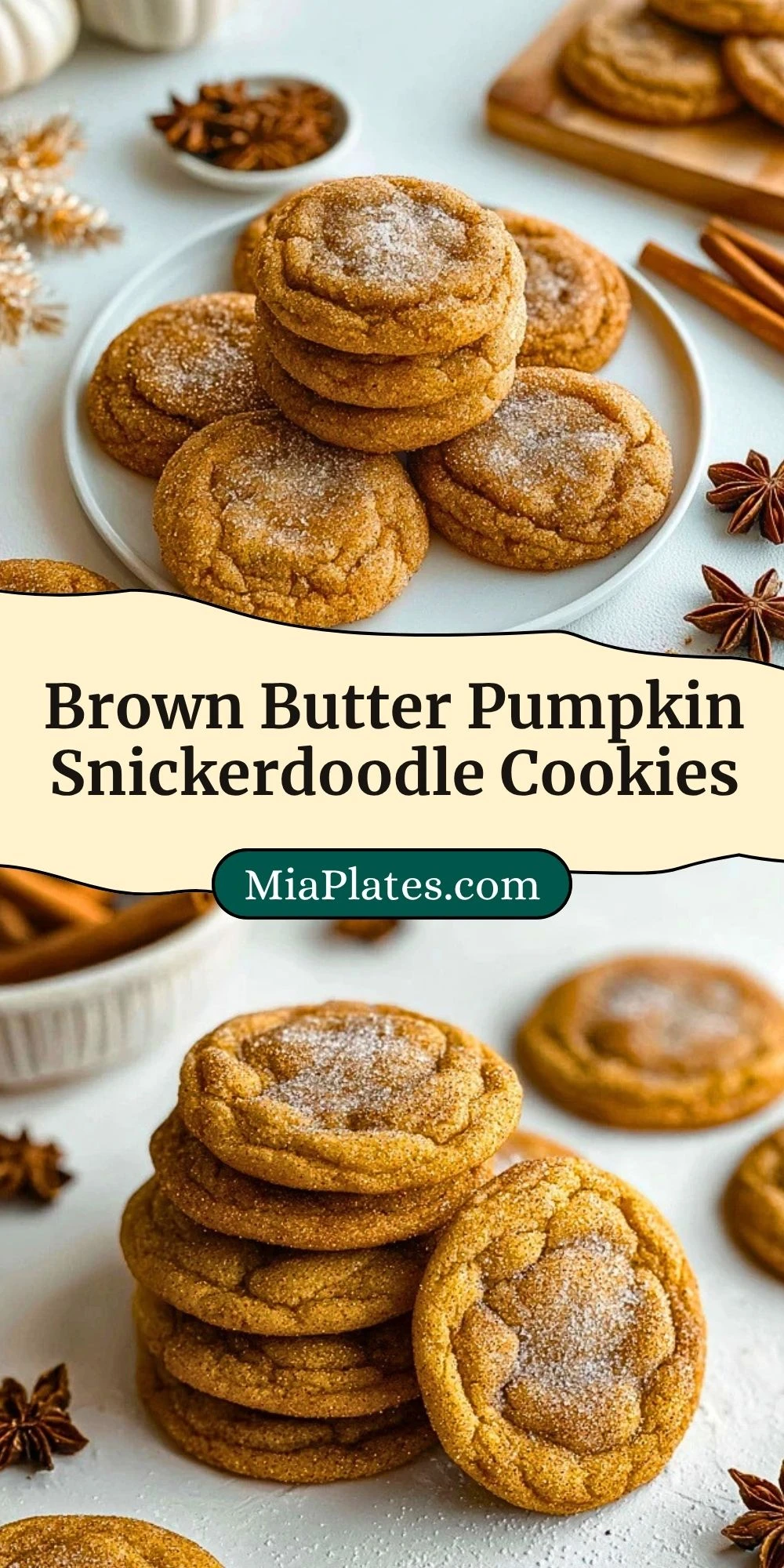 Brown Butter Pumpkin Snickerdoodle Cookies (2)