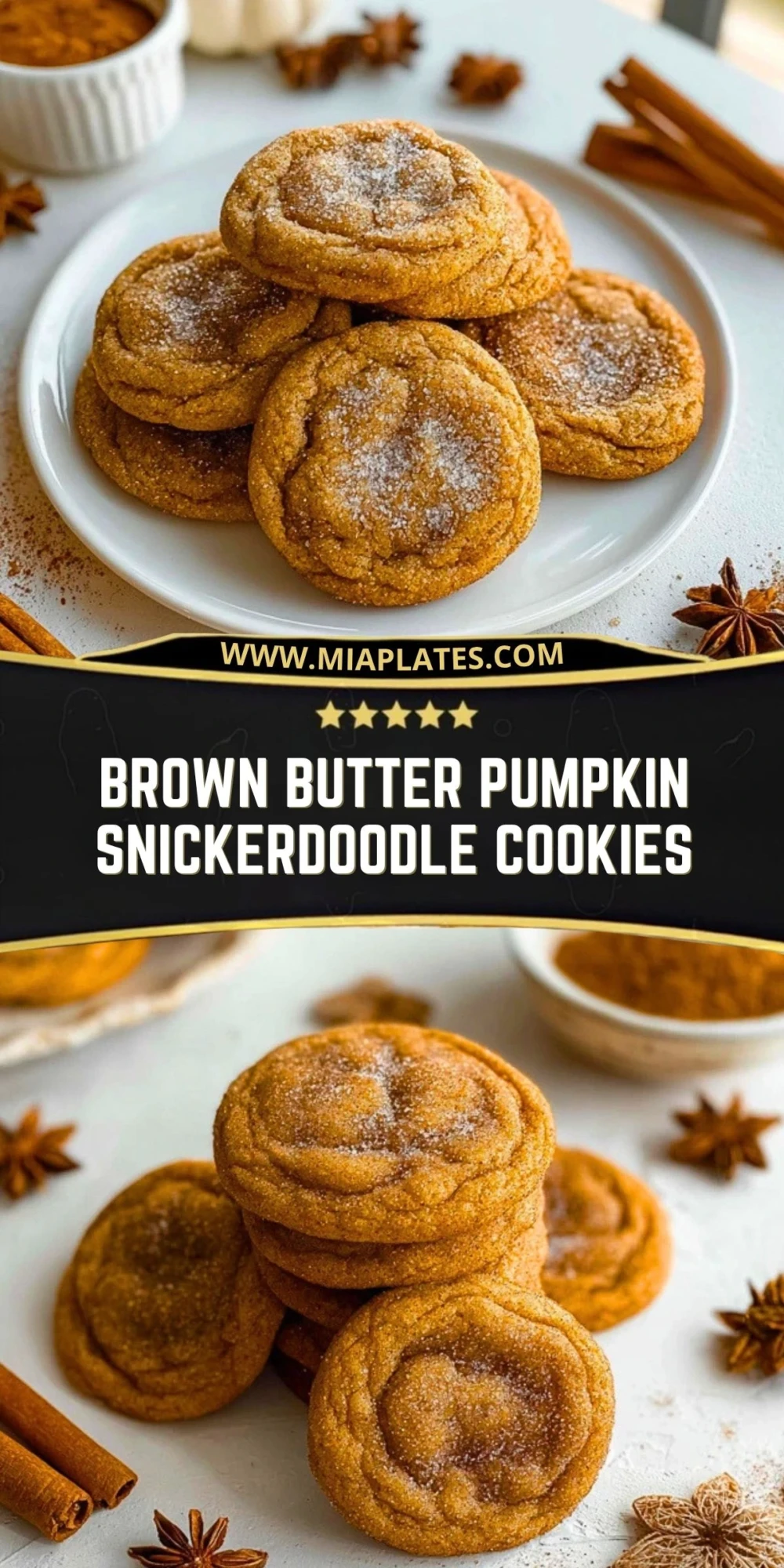 Brown Butter Pumpkin Snickerdoodle Cookies (3)