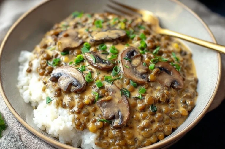 Lentil Mushroom Stroganoff