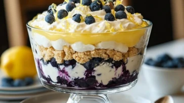 Easy Lemon Blueberry Cheesecake Trifle