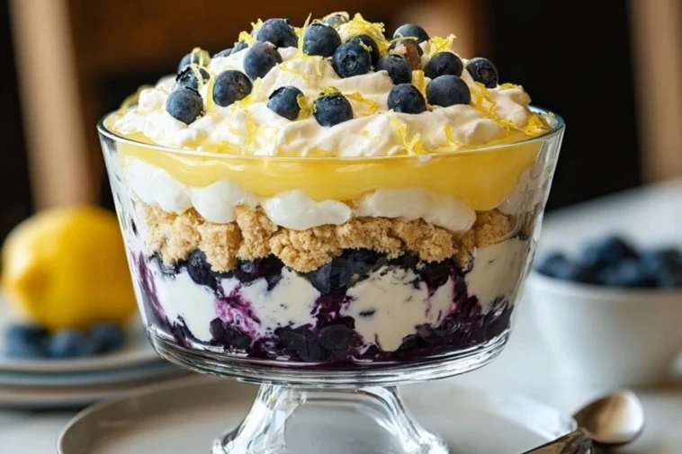 Easy Lemon Blueberry Cheesecake Trifle