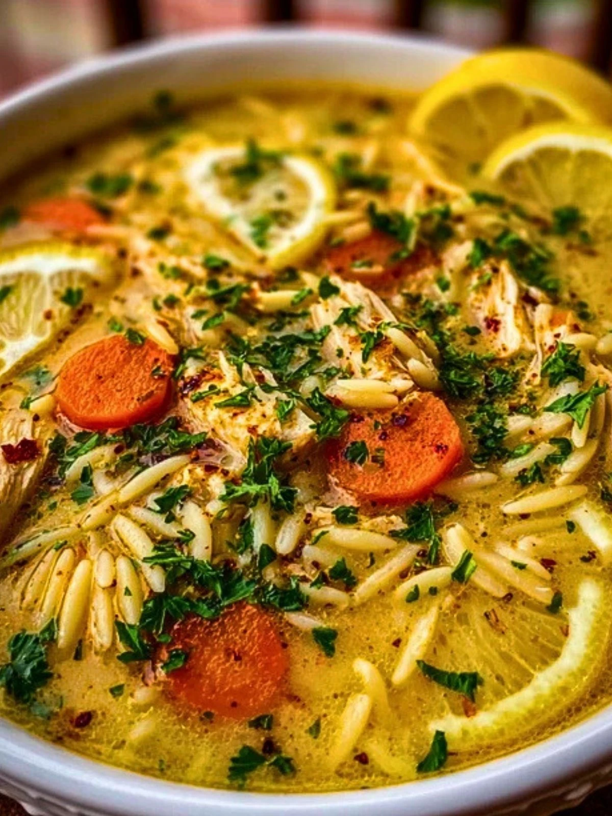 Greek Inspired Lemon Chicken Orzo Soup (1)