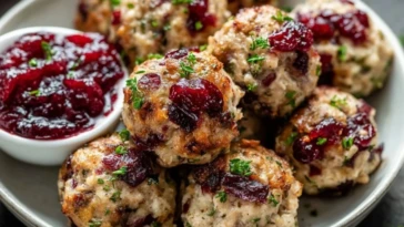 Irresistible Cranberry Turkey Stuffing Balls