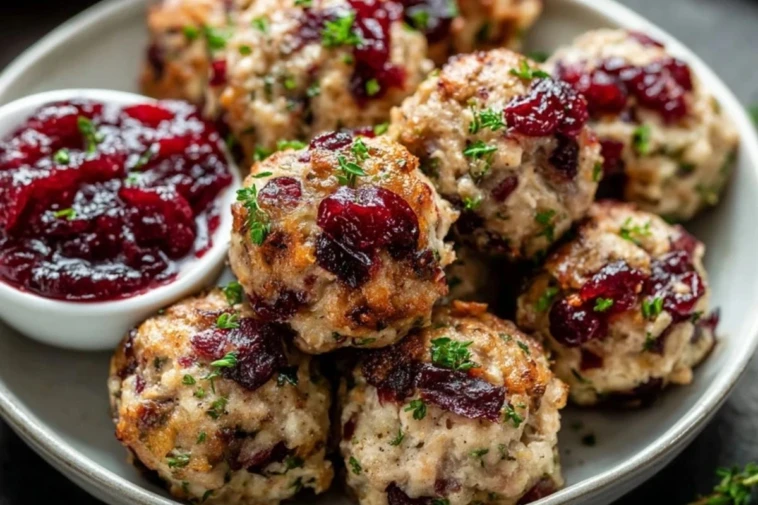 Irresistible Cranberry Turkey Stuffing Balls