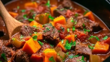 Crockpot Sweet Potato Beef Stew