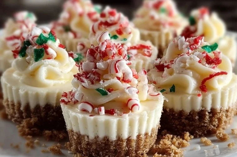 No Bake Christmas Mini Cheesecakes