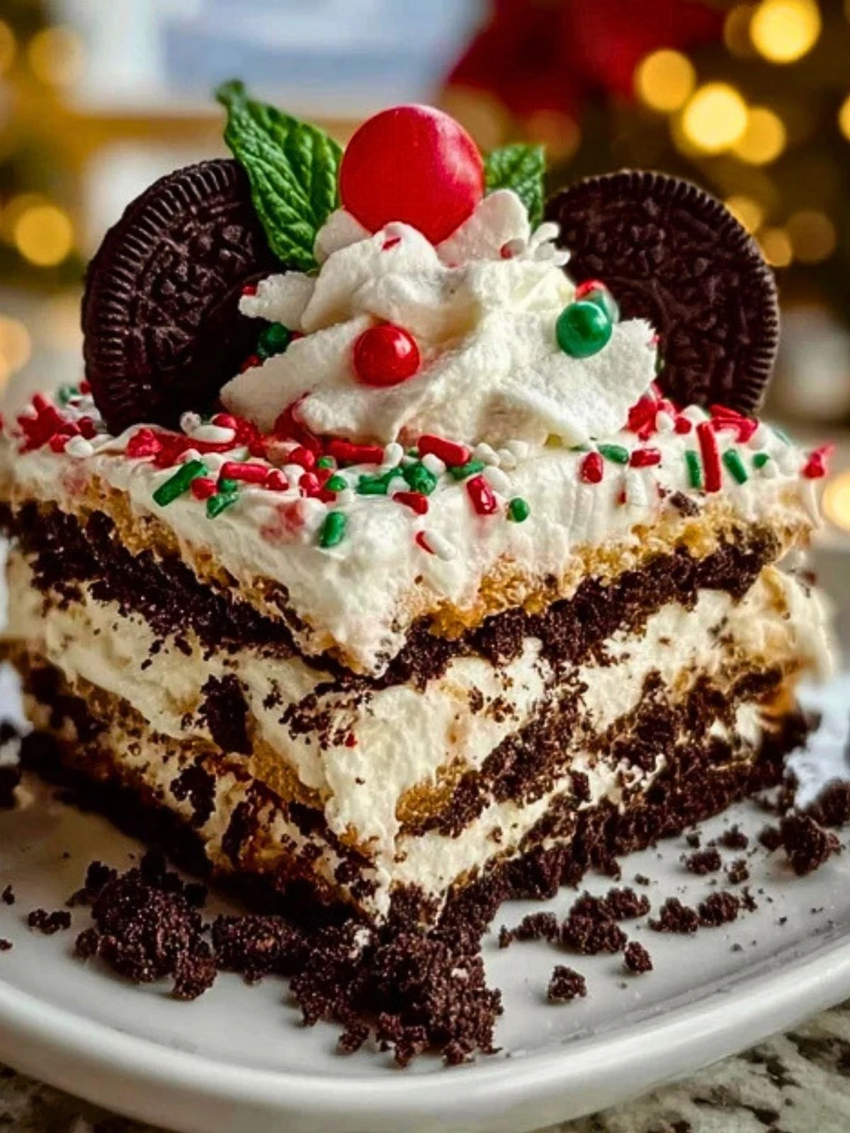 No-Bake Christmas Oreo Lasagna (1)