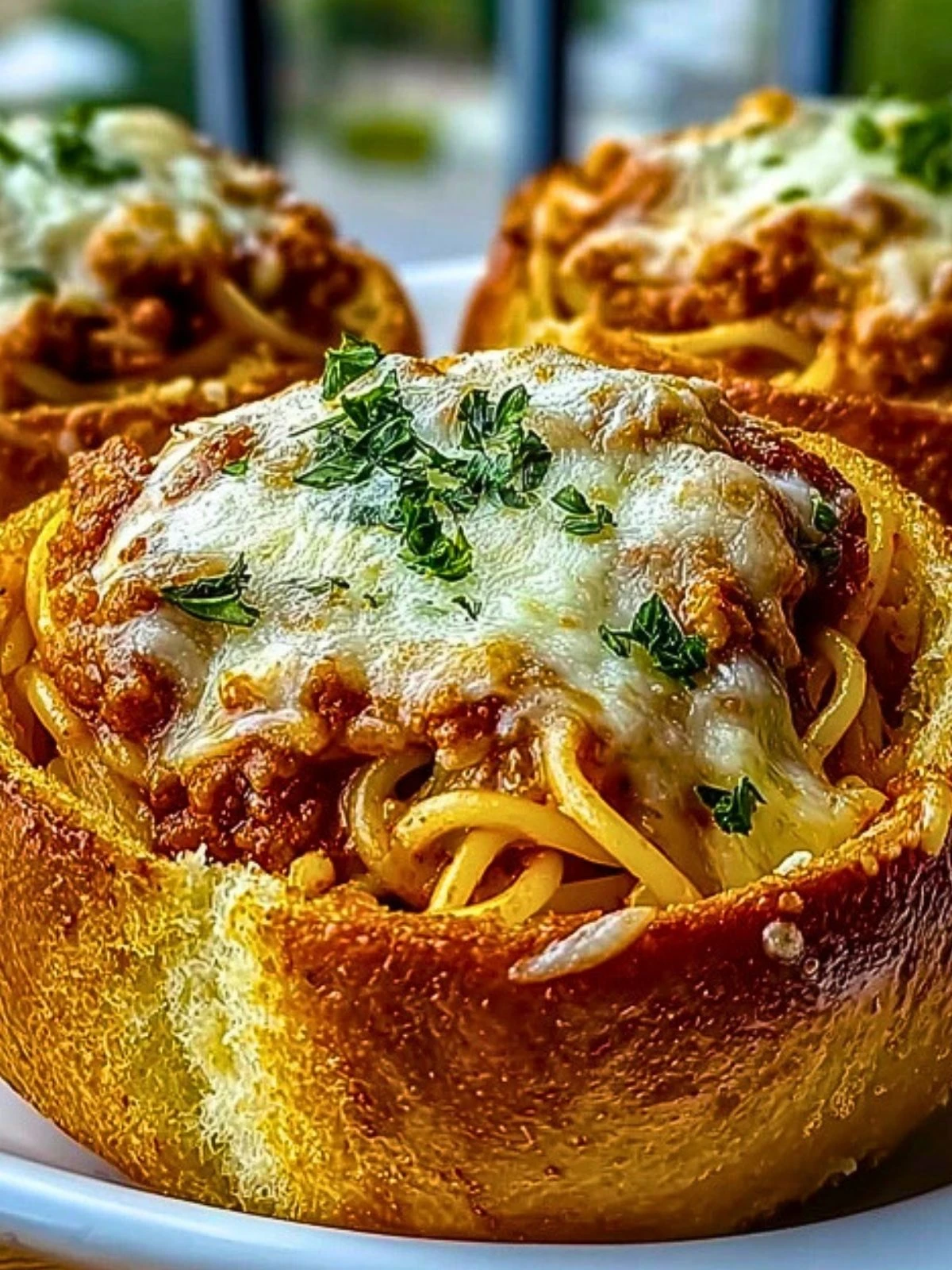 Spaghetti Garlic Bread Bowls (1)
