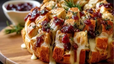 Pull-Apart Sourdough Brie and Cranberry Bread