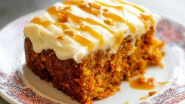 Salted Caramel Carrot Cake with Cream Cheese Frosting