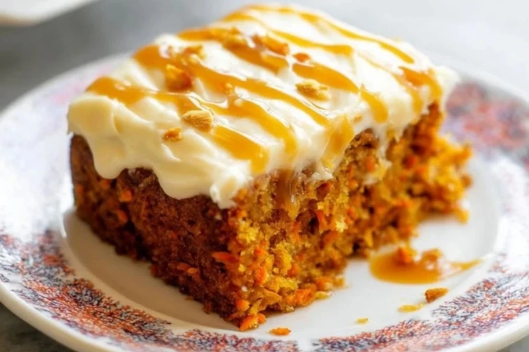 Salted Caramel Carrot Cake with Cream Cheese Frosting