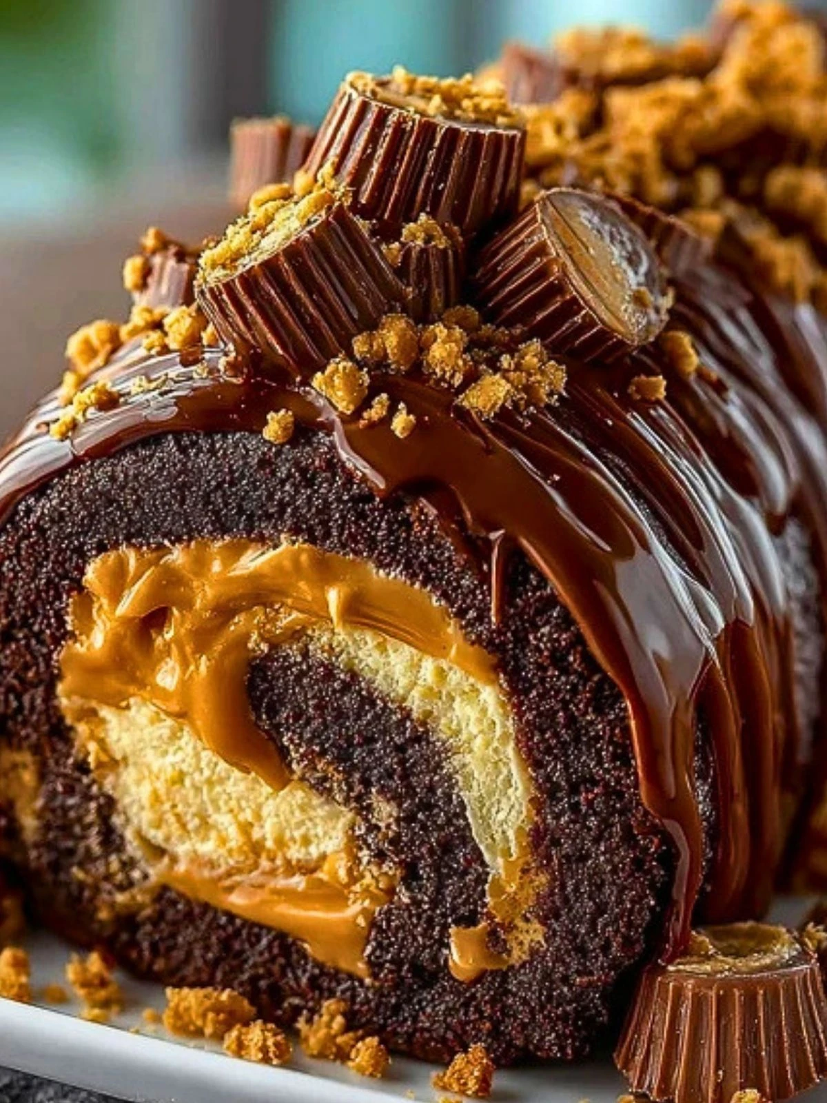 Peanut Butter Cup Chocolate Roll (1)