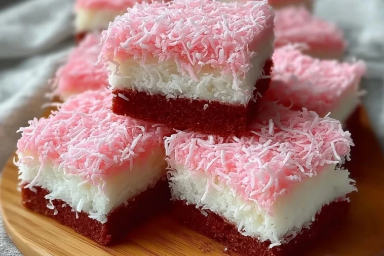 Pink Coconut Snowball Cake Bars
