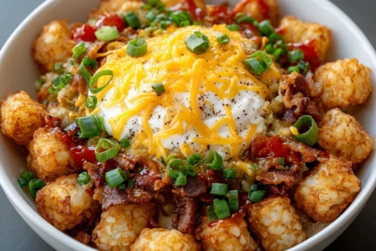 Loaded Tater Tot Breakfast Bowl