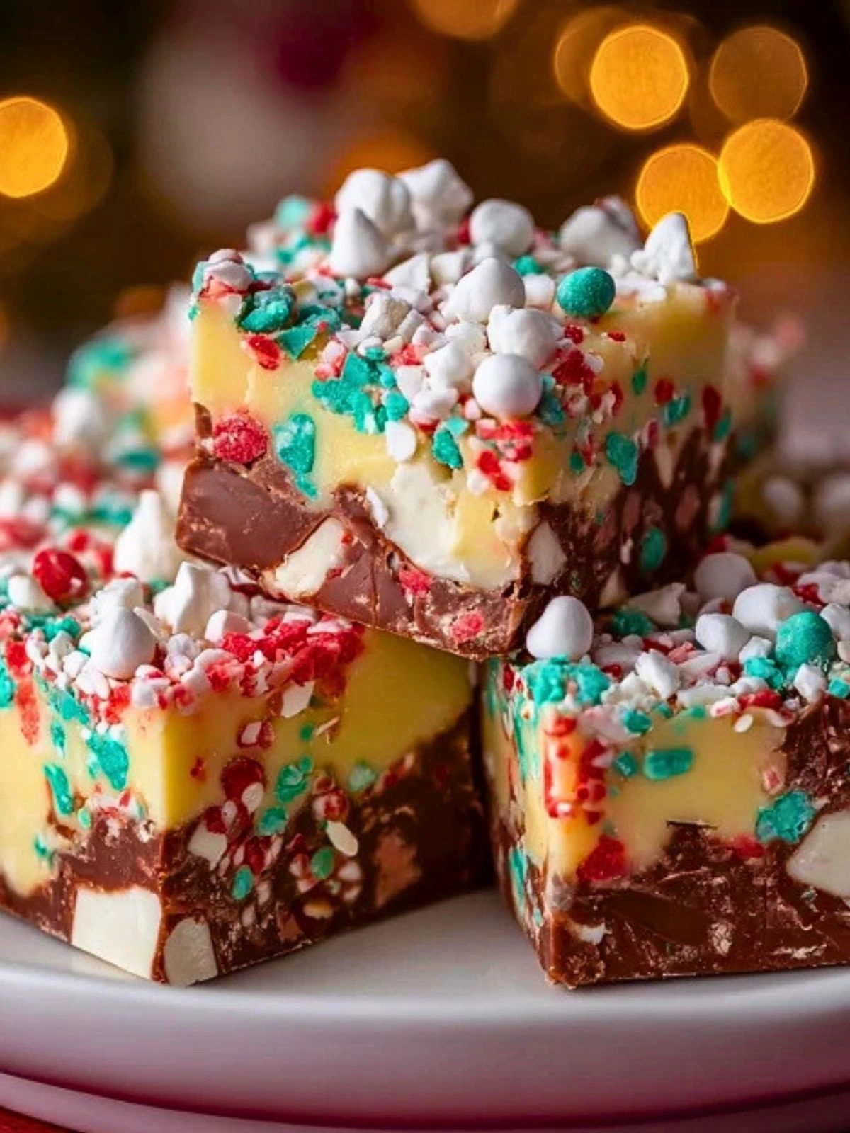 Easy Christmas Fudge with Sprinkles (1)