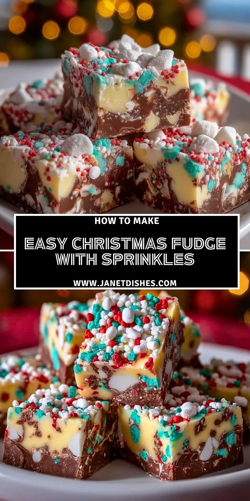Easy Christmas Fudge with Sprinkles (2)