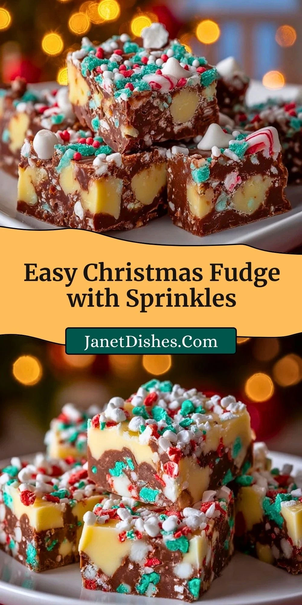 Easy Christmas Fudge with Sprinkles (3)