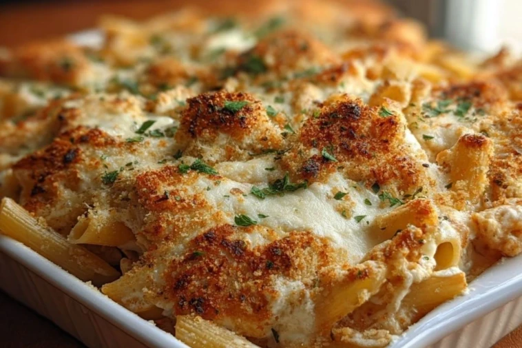 Dump and Bake Chicken Parmesan Casserole