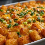 Buffalo Chicken Tater Tot Casserole