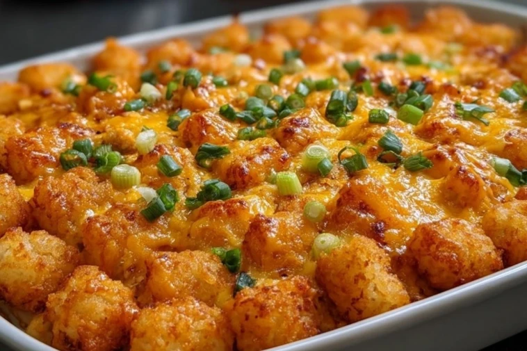 Buffalo Chicken Tater Tot Casserole