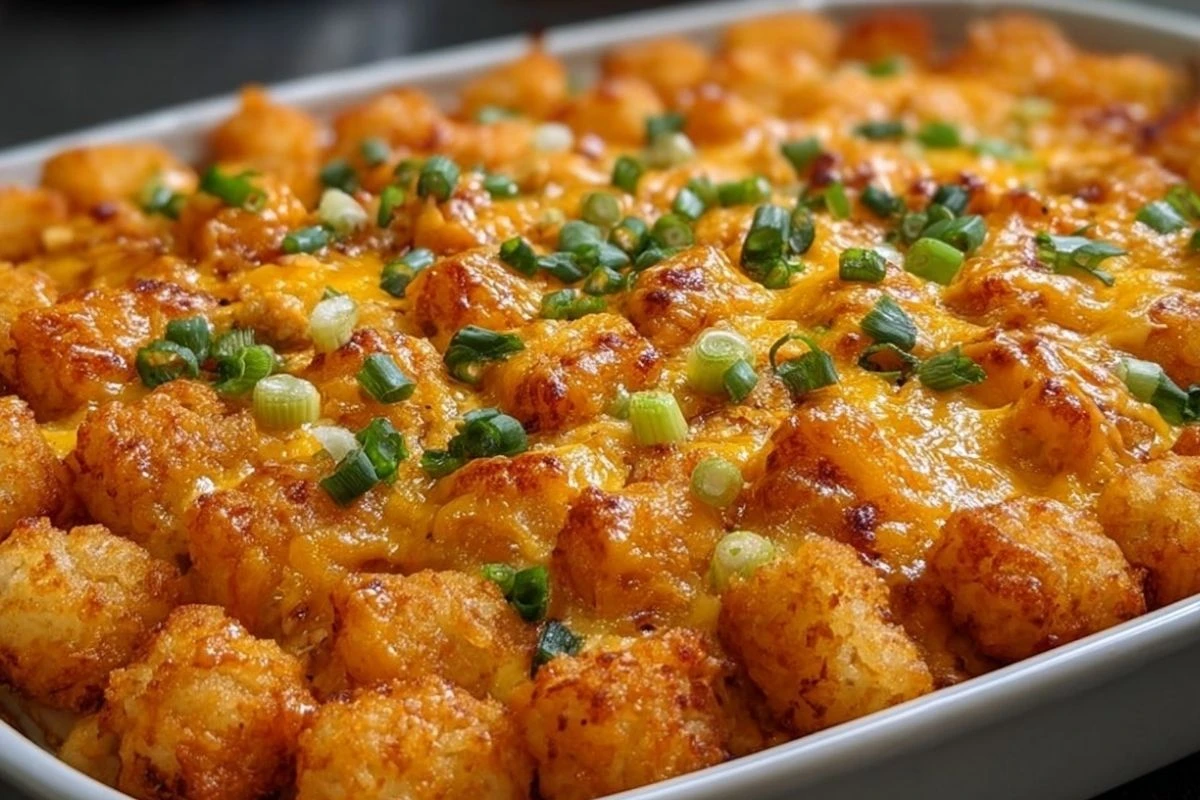 Buffalo Chicken Tater Tot Casserole