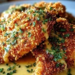 Crispy Parmesan Chicken with a Rich Garlic Sauce