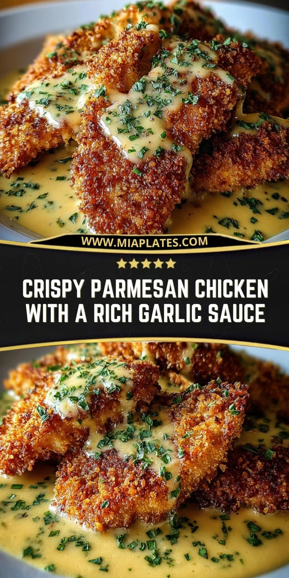Crispy Parmesan Chicken with a Rich Garlic Sauce (2)