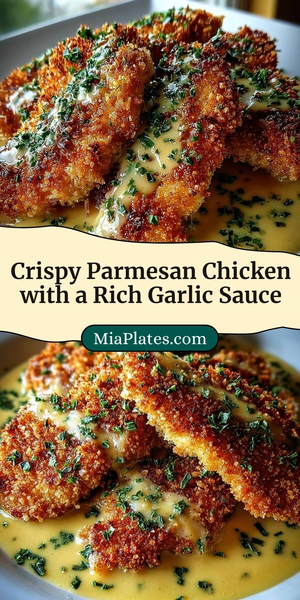 Crispy Parmesan Chicken with a Rich Garlic Sauce (3)
