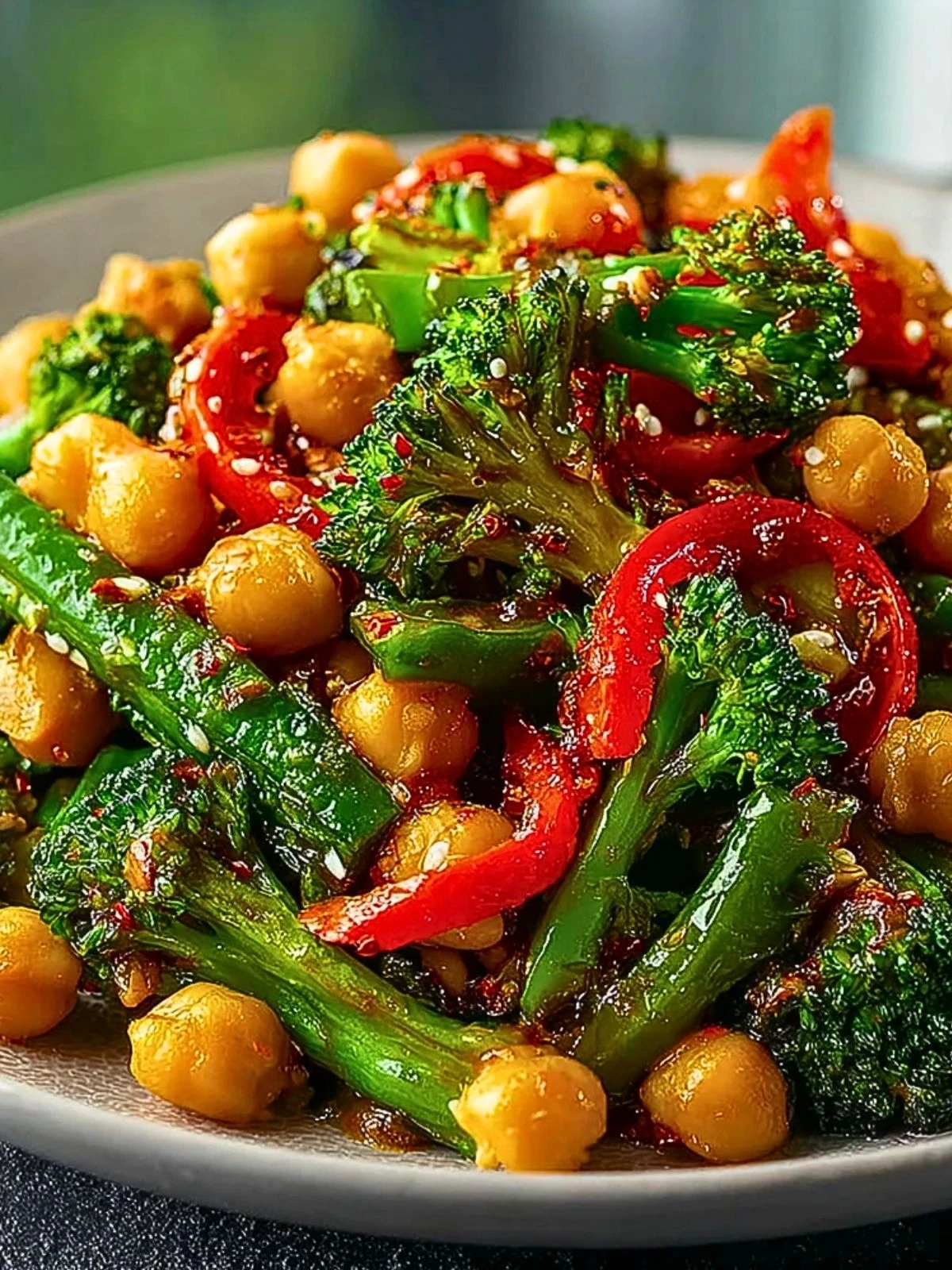 Chickpea Broccoli Stir Fry with Garlic Sauce (1)