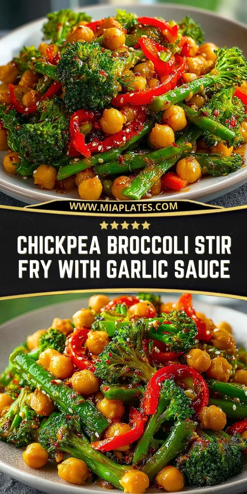 Chickpea Broccoli Stir Fry with Garlic Sauce (2)