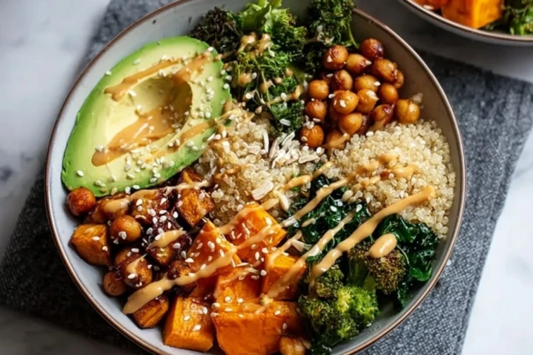 Miso Glazed Sweet Potato Buddha Bowl