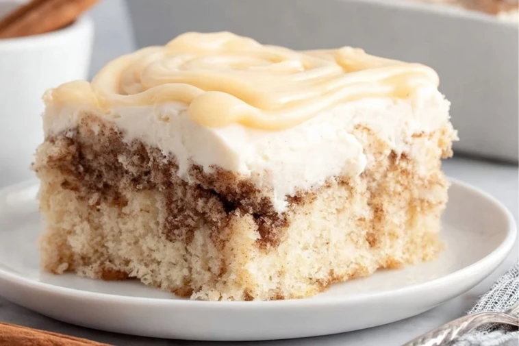 Cinnamon Roll Poke Cake